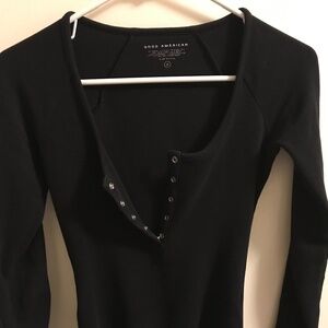 Good American black ribbed bodysuit - size 0